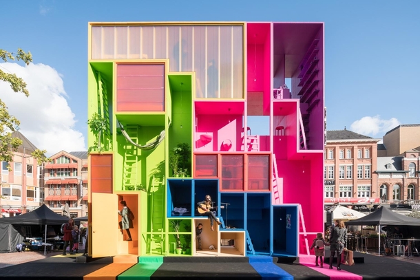Multicolored Tetris Hotel for Dutch Design Week  MVRDV