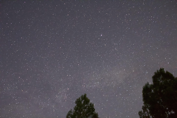 My first attempt at astrophotography You can see the clouds of the Milky Way