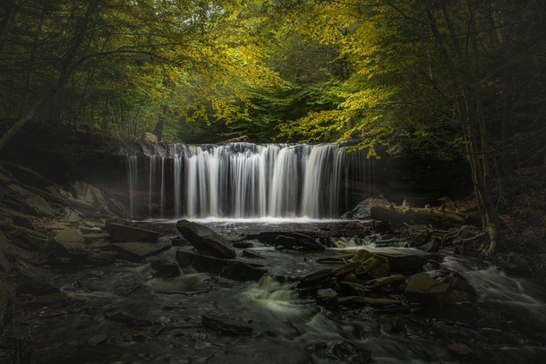 My first post on reddit Oneida falls set like a stage with a perfect spotlight Ricketts Glen 