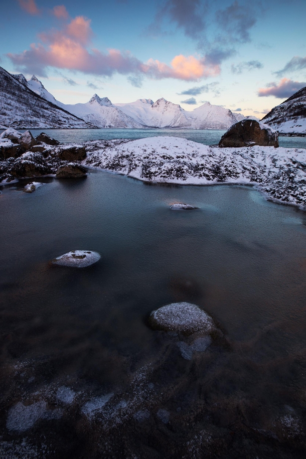 My majestic yet peaceful frozen sunrise shot from Senja Norway 