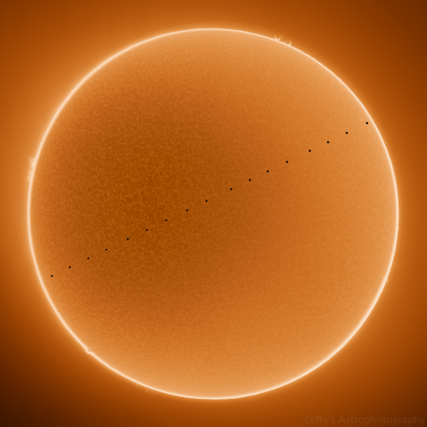 My photo of Mercury passing in front of the Sun This is an HDR composite image of the  hour long transit 