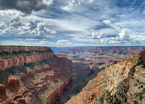 My wife and I hiked a lot but my favorite pic was actually from the bus stop Grand Canyon South Rim 