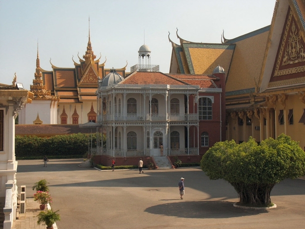 Napoleon III iron pavilion  in the Cambodian palace grounds 