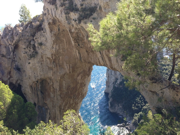 Natural arch in Capri Italy 