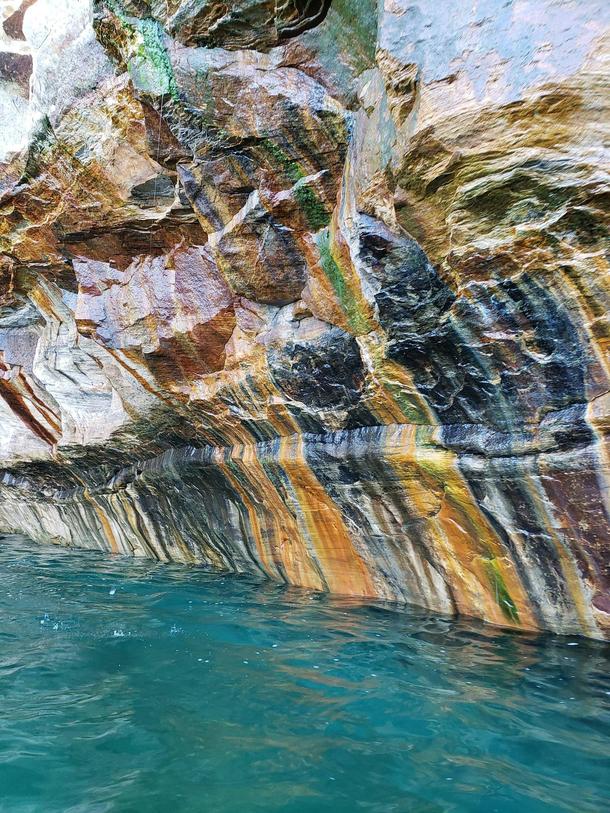 Natural colors Pictured Rocks Munising MI 