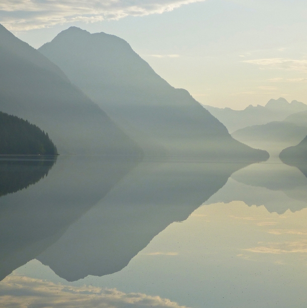 Near perfect reflection Alouette Lake Golden Ears Provincial Park British Columbia Photo via SSGParksPics link in comments 