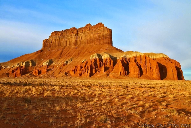 Near the Entry to Goblin Valley Southern Utah Butte at Sunrise 