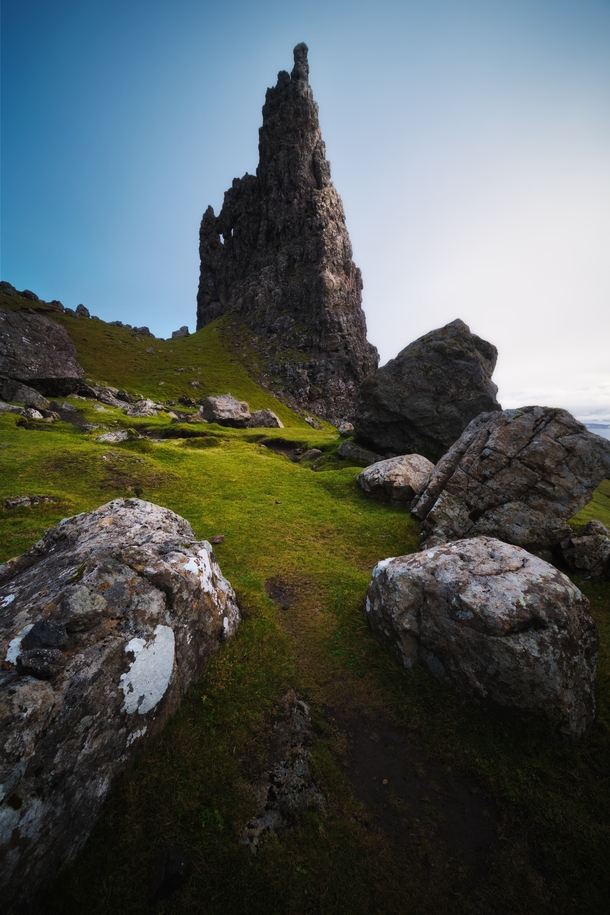 Needle Rock one of the many fascinating rock formations of The Storr Isle of Skye Scotland 