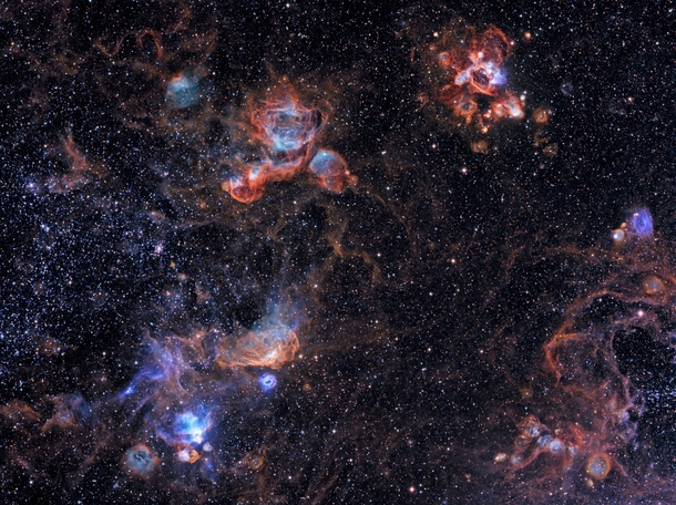 NGC  NGC  NGC  NGC  and NGC  in the Large Magellanic Cloud Taken from Clayton Bay Australia  Credit Paul Haese