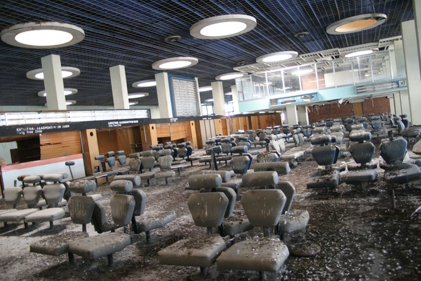 Nicosia airport terminal Situated in the no mans land between the Greek and Turkish part of Cyprus 