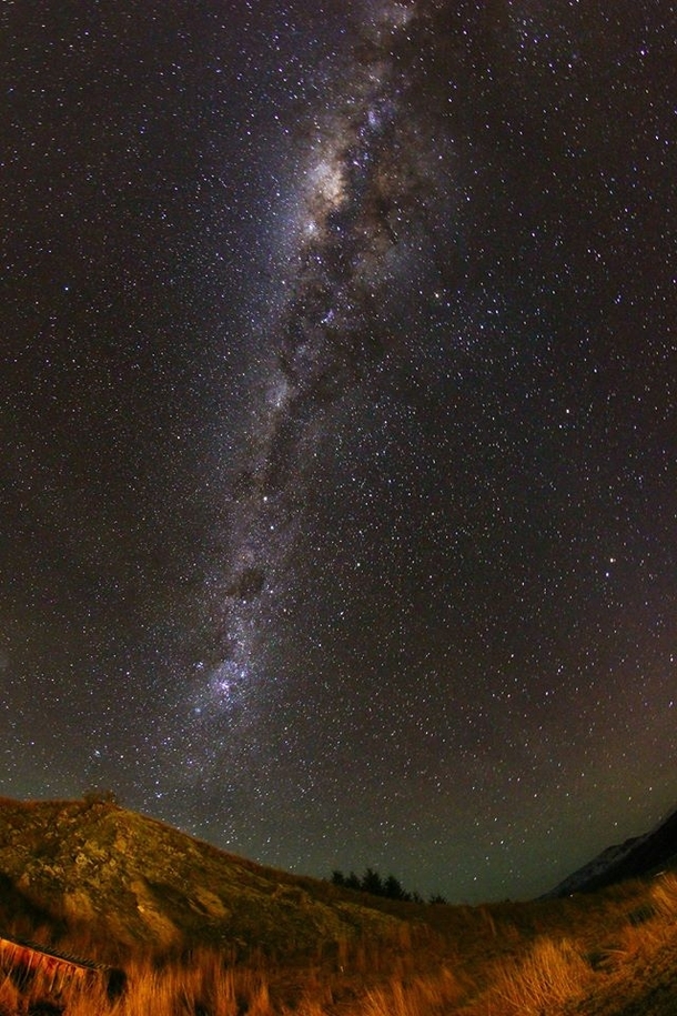 Night sky above Arrowtown New Zealand 