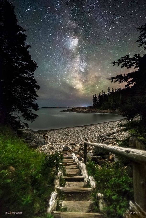Night Walk at Little Hunters Beach - Acadia Natl Park Maine 