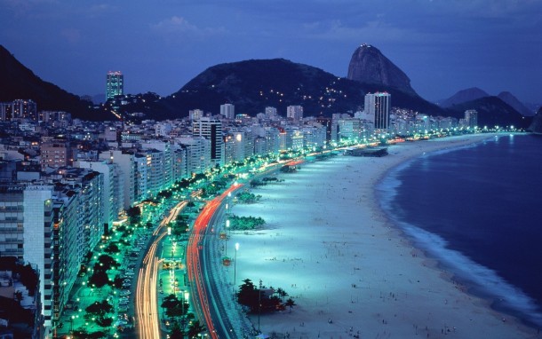 Nighttime in Rio de Janeiro Brazil 