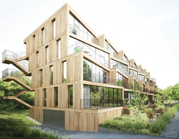 NL Architects  STUDYO Design Terraced Affordable Housing for Frankfurt 