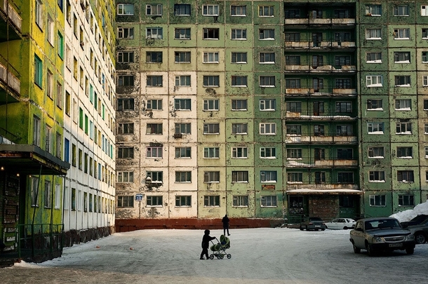 Norilsk Russia located above the Arctic Circle is one of the worlds most polluted cities These Pre-fabricated apartments  called Gostinka  were built as temporary dwellings in the s then abandoned though today some have been reoccupied