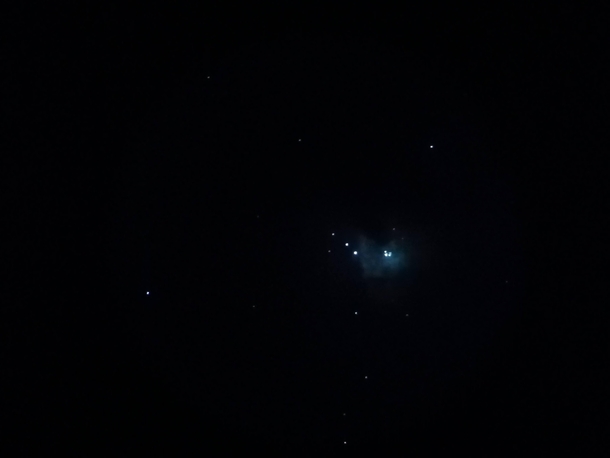 Observing the Orion Nebula in an  inch Dobsonian telescope 