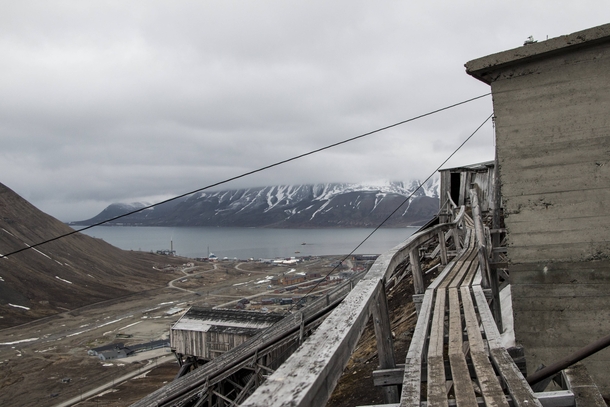 Old coal mine mine b outside Longyearbyen Svalbard MiC 