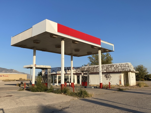 Old gas station in Carrizozo New Mexico