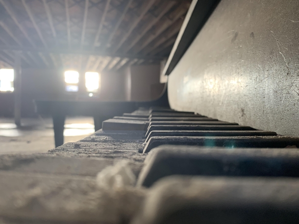Old piano I found in the basement of an abandoned church in Tennessee