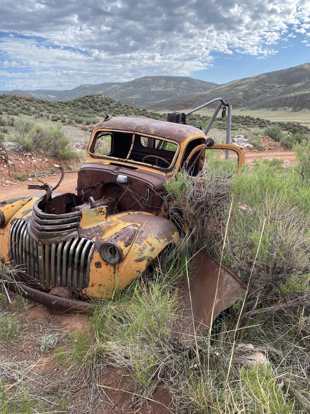 Old truck used for mining out in the CO foothills