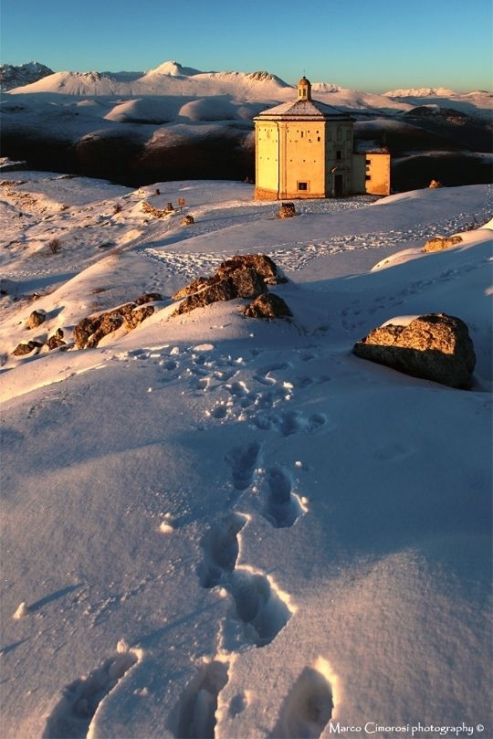 Old Watchtower in the snow  by unknown