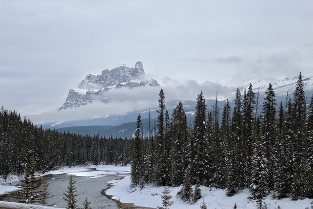 Ominous looking mountain near Banff Alberta 