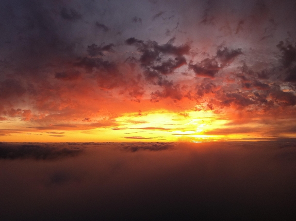 One of my oldest iPhone photos- amazing sunset above a sea of clouds on Marys Peak Oregon  