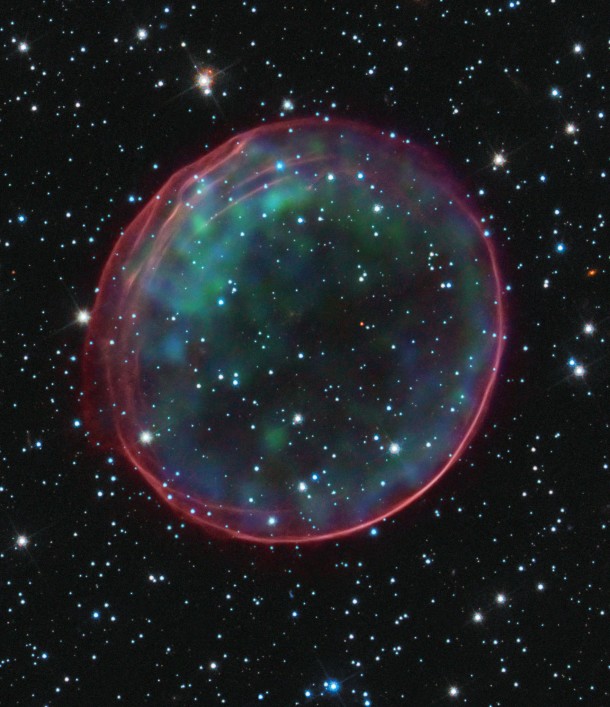Optical and X-ray composite of supernova SNR - 