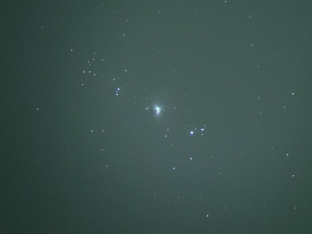 Orion nebula shot through binoculars in Bortle  area