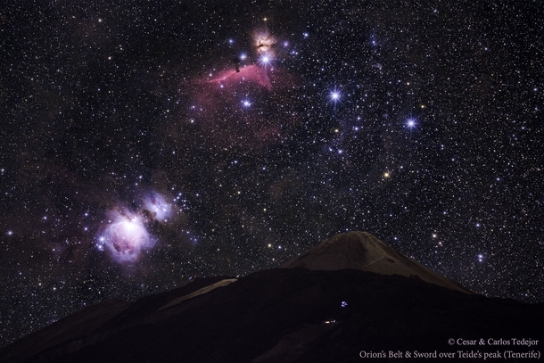 Orions Belt and Sword over Teides Peak 