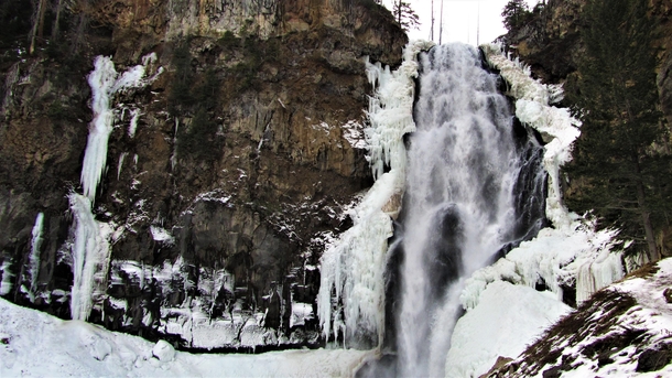 Osprey Falls Yellowstone National Park Wyoming - Nov   