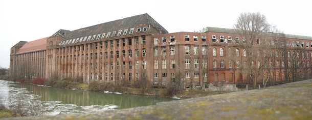 Outside view of the abandoned Continetal Tire Manufacturing Plant in Hannover Germany 
