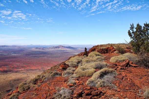 Overlooking the Pilbara Desert and Karijini National Park from the summit of Mount Bruce Western Australia 