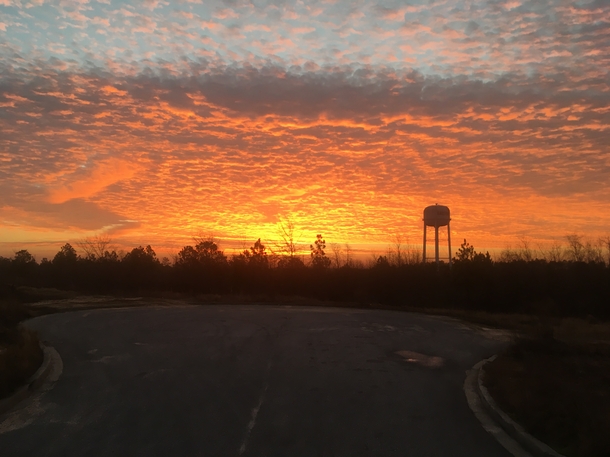 Overslept and caught this sunrise on my way to work instead of driving in in the dark South of Columbia SC 