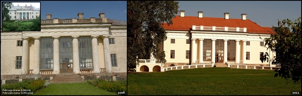 Pakruojis Manor Lithuania before and after restoration works 