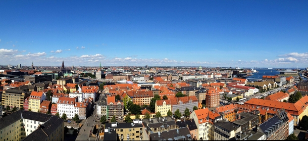 Panorama of Copenhagen Denmark 