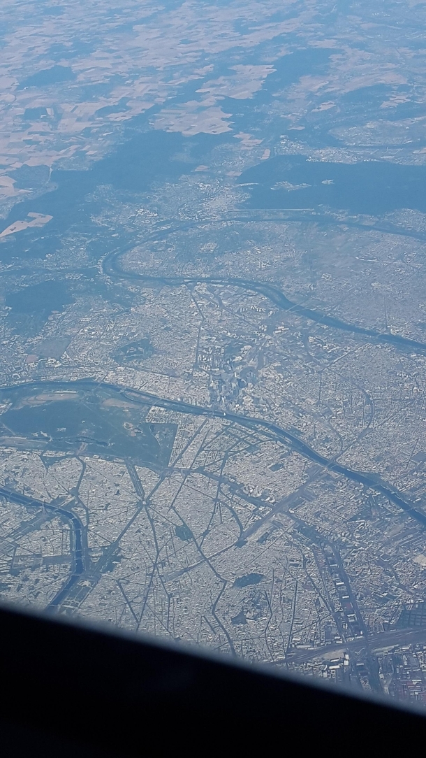 Paris from an airplane 