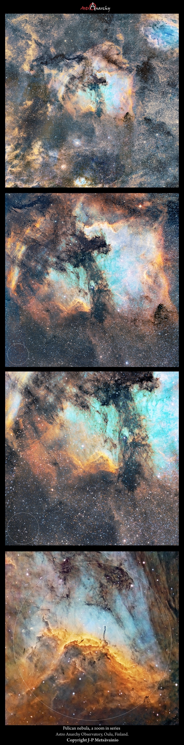 Pelican Nebula a zoom in series 