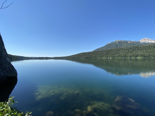 Perfect view at Phelps Lake in Grand Teton National Park Wyoming 