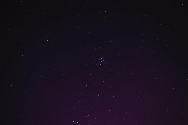 Photograph of Pleiades over Illinois Practicing Night Photography 