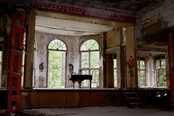 Piano in an old lung-sanatorium near Berlin Germany 