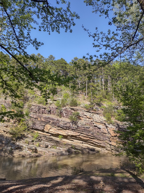 Picture of a cliff face at Jack Creek Recreation Area Booneville AR   x 