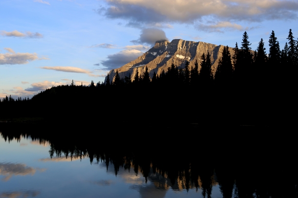 Picturesque Mt Rundle from Two Jack Lake 