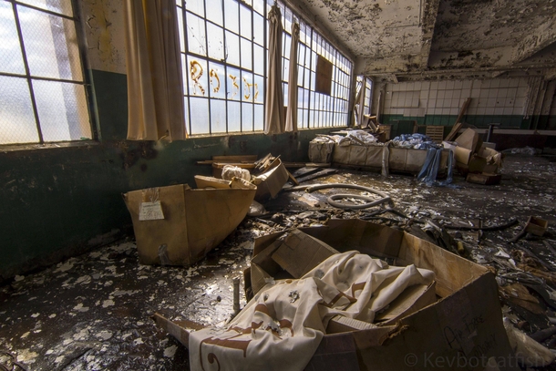 Piles of Manufactured Goods Decay Inside an Abandoned Factory Northeast US 