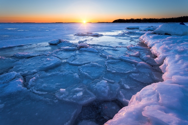 Pink ice Lauttasaari Helsinki Finland 