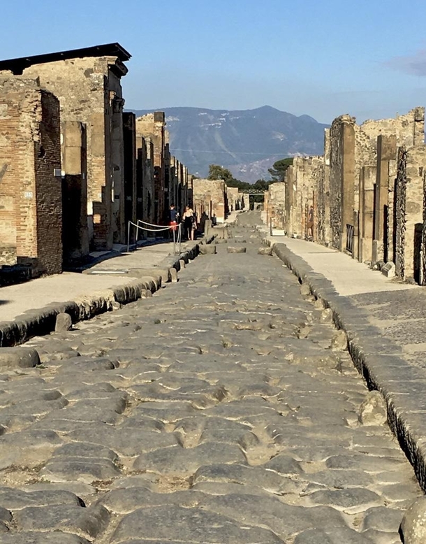 Pompeii Italy destroyed by the eruption of Mt Vesuvius in  AD