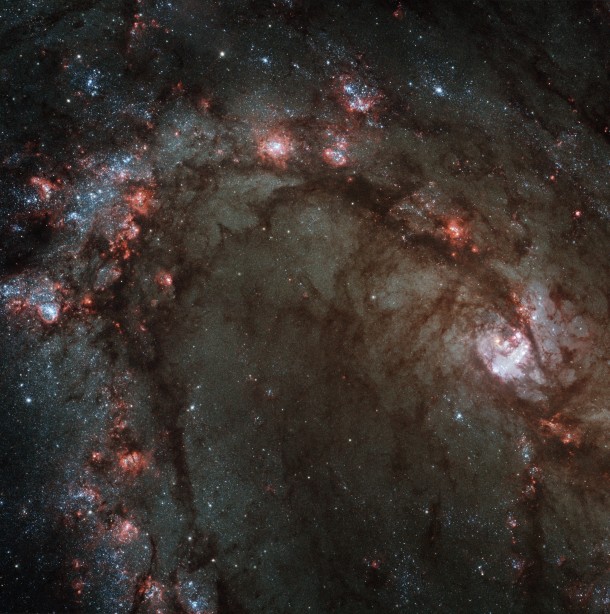 Portion of the galaxy M showing the starbirth Taken by Hubble Space Telescope