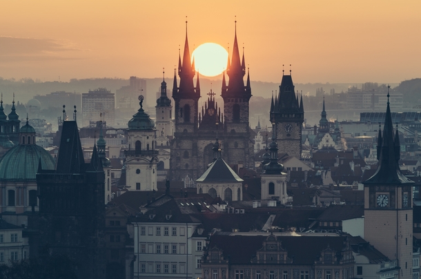Prague at sunrise  by Stefan Klauke