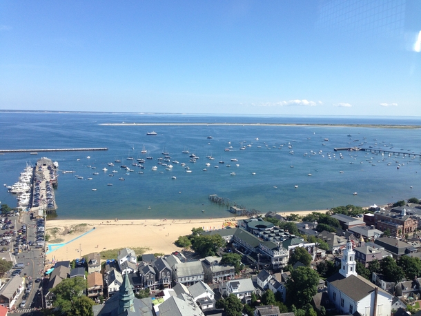 Provincetown MA and the very tip of Cape Cod taken from Pilgrim Monument 