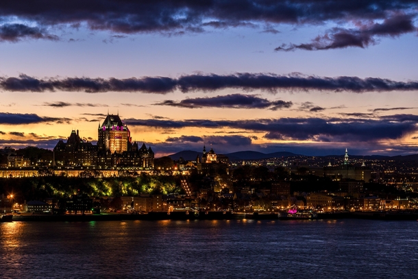 Quebec City after sunset 